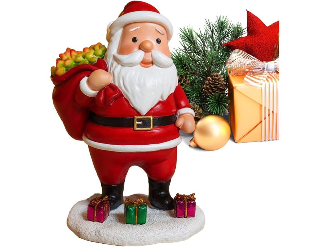 Figuras De Pap Noel Decoraci N Navide A Con Luces Adorno Resina Para El Hogar Chimenea Estanter Fiestas O Nuevo