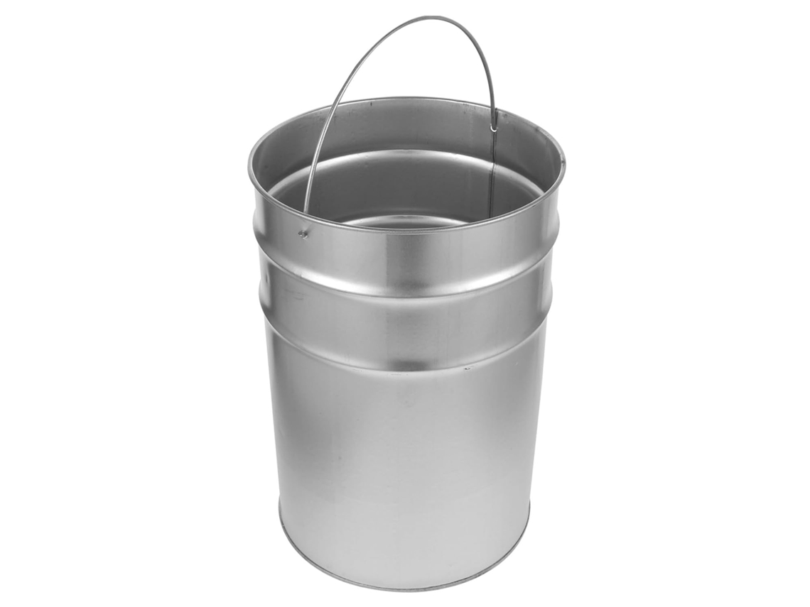 Cubo De Basura De Metal Galvanizado, Contenedor Para Exteriores, Cubo De Almacenamiento Multiusos