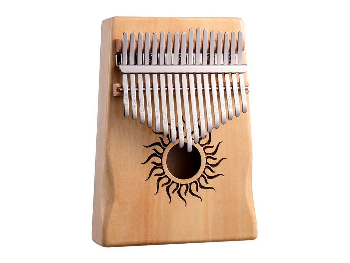 Piano de Polegar Kalimba DIGITALLAB Instrumento Para Principiantes, 17 Teclas (Beige)