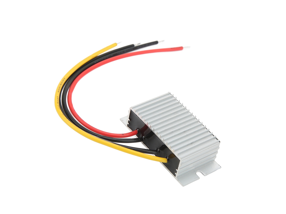 Convertidor reductor CC-CC con carcasa de aluminio totalmente sellada IP67, regulador de voltaje, entrada de 15-36 V, salida de 12 V 3 A
