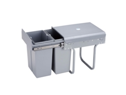 Papeleras debajo del fregadero, 2 x 8 l, extraíbles, con tapa Wellhome