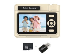 Cámara instantánea Eifson D15 con pantalla IPS de 2,4 pulgadas, tarjeta de 32 GB y lector de tarjetas (amarilla)