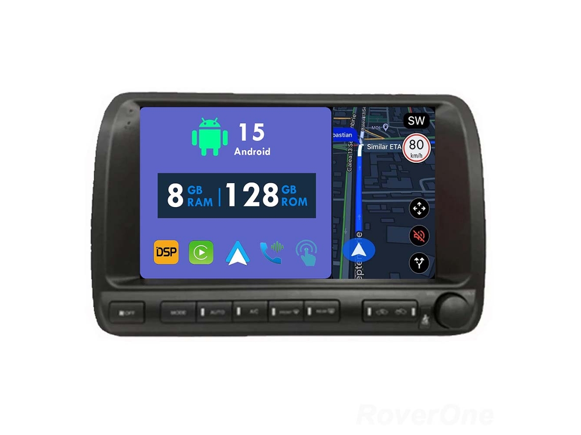Coche Radio Android Auto Autoradio 8GB RAM 128G ROM CarPlay Navegación GPS Pantalla Táctil RoverOne para Toyota Crown Majesta 3 S170 1999 - 2004 