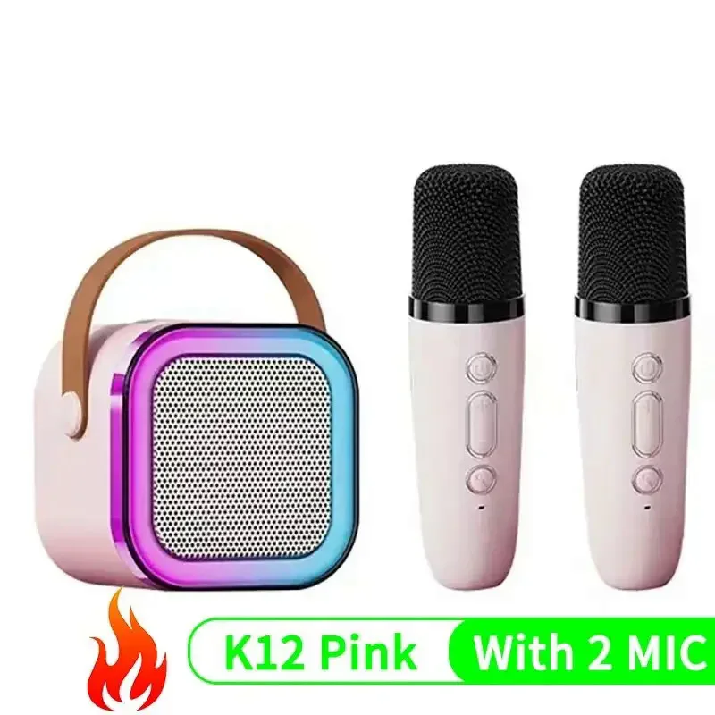 (Azul, 2 micrófonos) Máquina de karaoke, sistema de sonido PA Bluetooth de 5.3 canales, iluminación RGB
