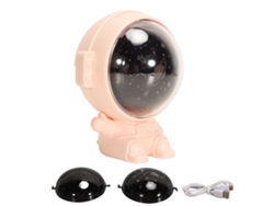 Lâmpada De Noite Astronauta Projetora Rotativa Com Bateria De Lítio 5v 1a Rosa Para Quarto