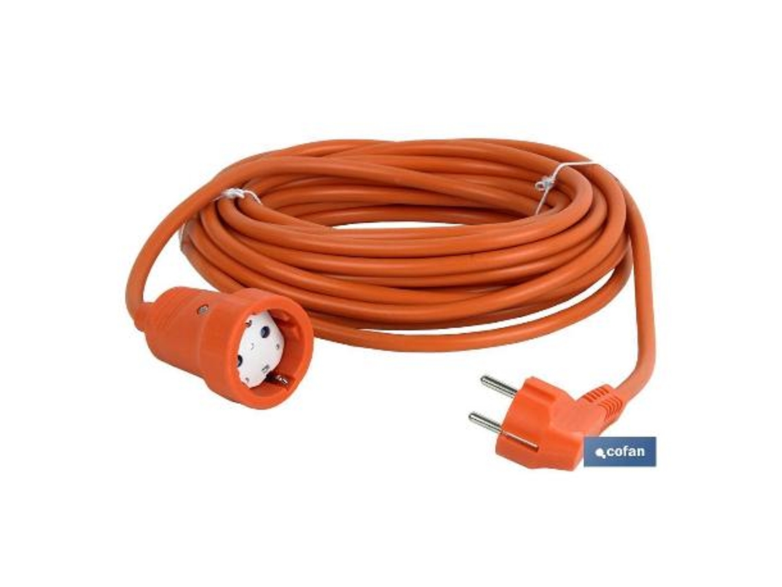Prolongador bipolar con t/t lateral 16a250v cable 10m naranja