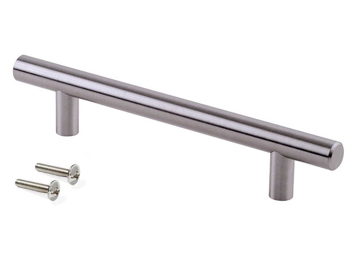 EMUCA Tirador para mueble Orlando- L252Mm- Distancia entre agujeros 192Mm- Acero- Níquel satinado