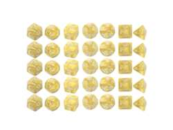 Juego De 35 Dados De Plástico Con Números Blancos, Diseño Perlado, Dados Poliédricos Para Juegos Y Educación, De Mesa, Color Amarillo.