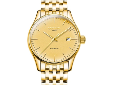 VEANXIN Reloj automático resistente al agua con fecha de acero inoxidable para hombre-Banda de acero - color dorado