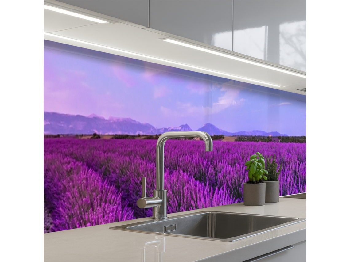 Salpicaderos De Cocina Lavanda - Violeta - Flores - Naturaleza 500x60 Cm