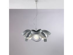 Primula Lámpara de Suspensión en Hierro Lacado Blanco y Gris con Cable de Acero Regulable 4 Luces 138 Ø66 Bl145 4 Bg Belight