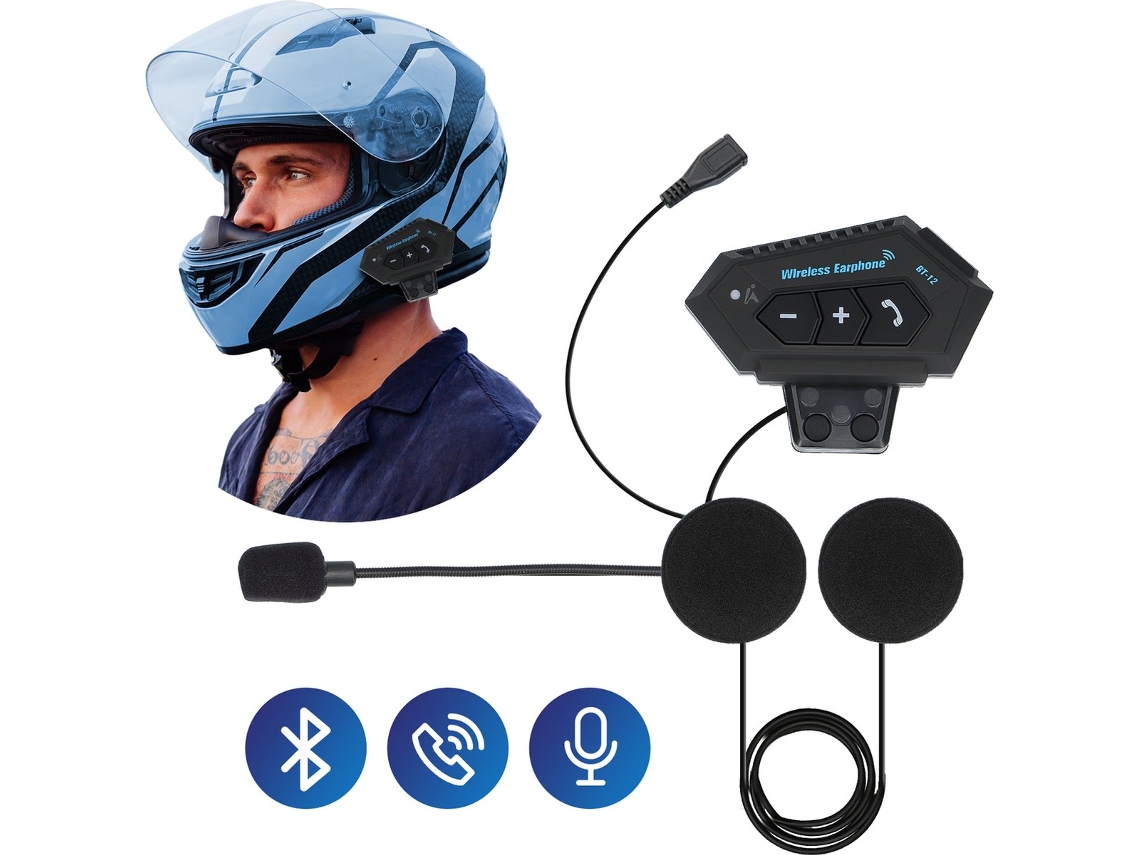 Auriculares Bluetooth para casco de motocicleta, intercomunicador impermeable ZYBLSSBB