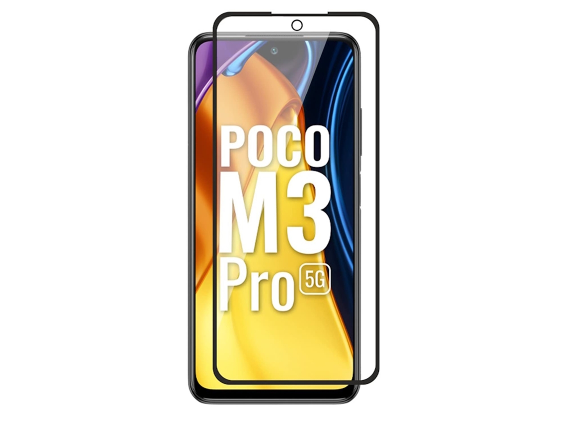 EVELATUS Full Cover 2.5D Glass Xiaomi Poco M3 Pro / M3 Pro 5G Antiestático / Pegamento Japonés Negro