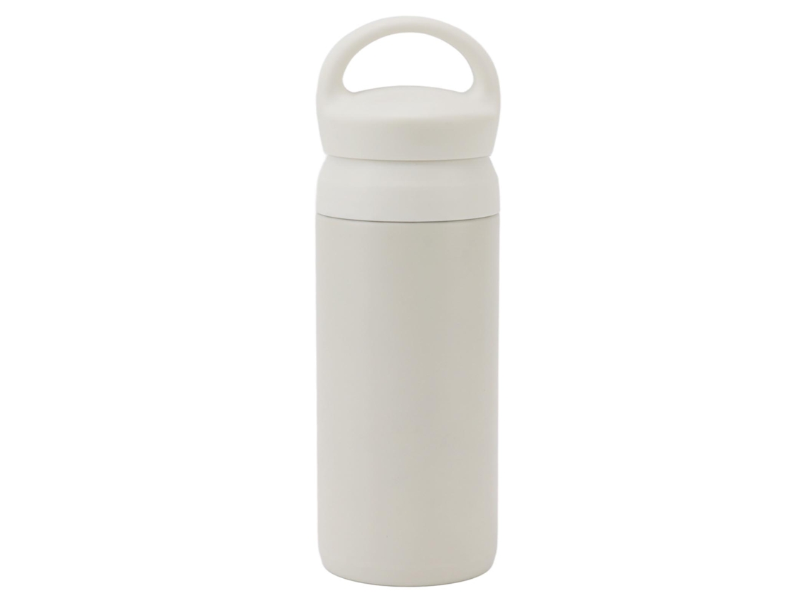 Botella De Agua Portátil Isotérmica De Acero Inoxidable De 350 Ml, Sencilla, De Color Blanco Sólido, Ideal Para Viajes.