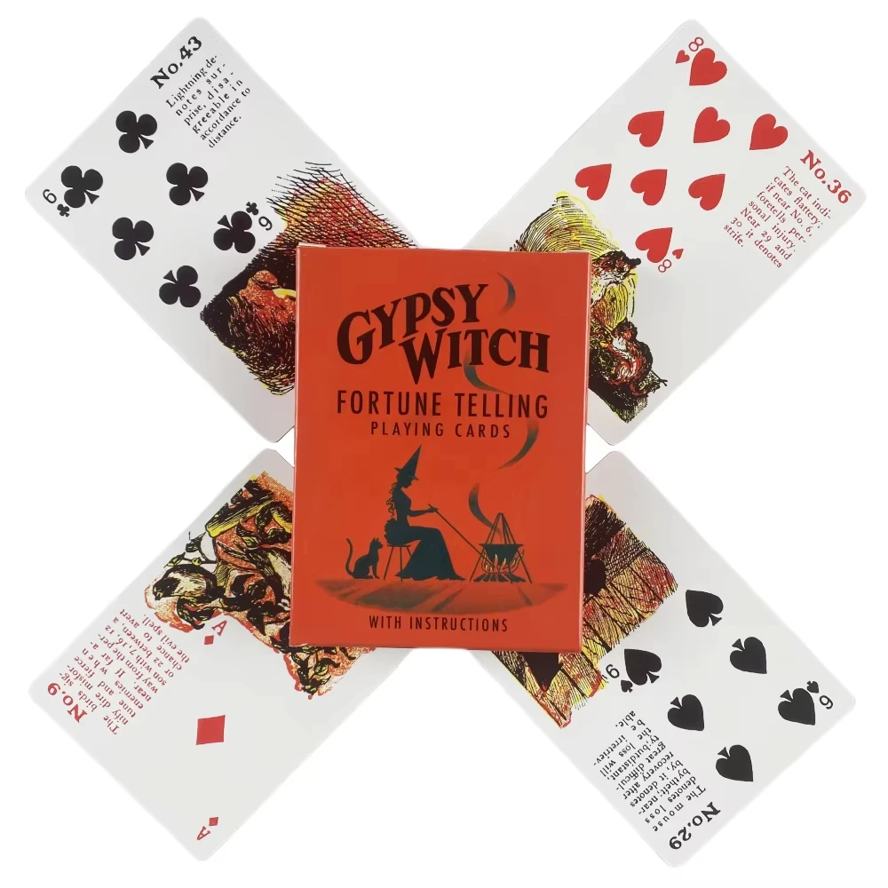 Cartas del Tarot del Oráculo de la Bruja Gitana A46 MDUG (versión en inglés)