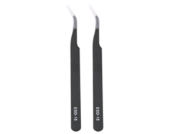 2 Pinzas Curvas De Precisión Esd-15 Antiestáticas De Acero Inoxidable Para Mantenimiento