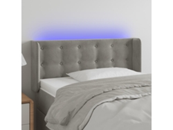 Cabecero Con Led De Terciopelo Gris Claro 93x16x78/88 Cm