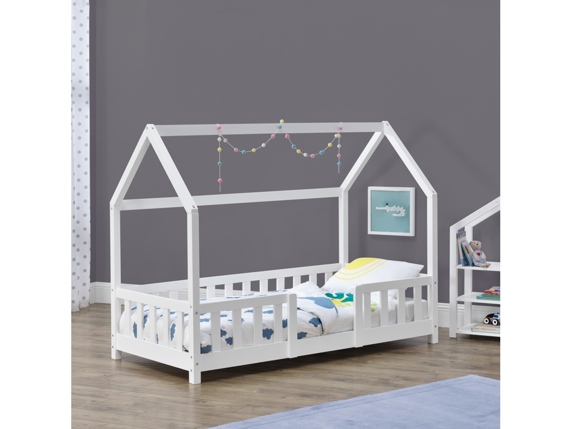 Estructura de Cama Infantil [EN.CASA] (Blanco - Madera - 70x140 cm)
