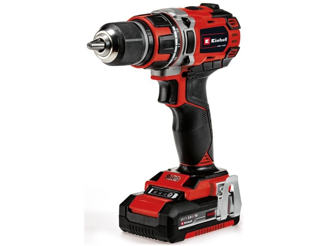 Taladro atornillador inalámbrico TP CD 18/50 Li Bl Power X Change. Incluye 2 baterías y cargador Einhell (18 V).