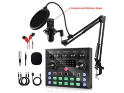 Tarjeta de sonido con micrófono BM800, equipo para grabación y transmisión de música MDUG (Kit de micrófono negro)