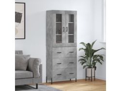 Armario alto 69,5x34x180 cm Derivados de madera Gris Cemento