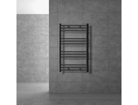 Radiador toallero de baño 60x80 cm calefactor antracita con conexión lateral LUXEBATH
