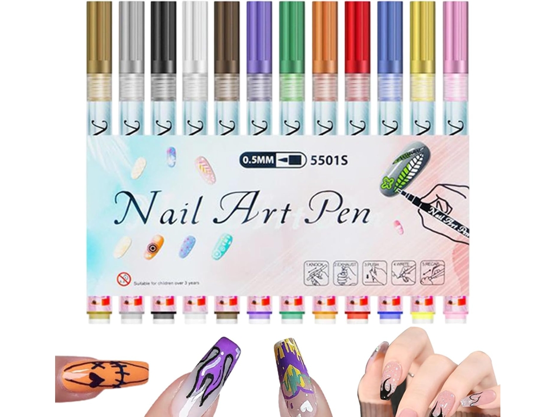 Lápices Para Pintar Uñas Outils Puntas Finas Secado Rápido, Manucure