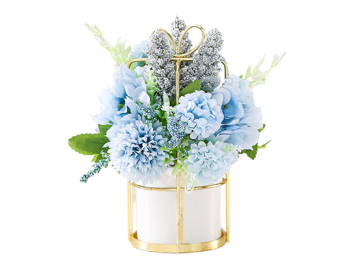 Flores artificiales de boda en jarrón de cerámica nórdico KOFIHETY