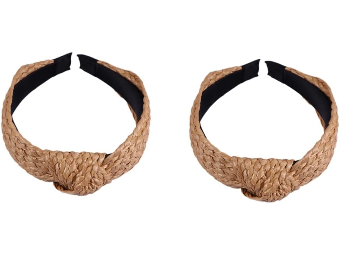 Diadema Trenzada De 2 Piezas Con Nudo: Elegante Accesorio Para El Cabello Para Todas Las Ocasiones.