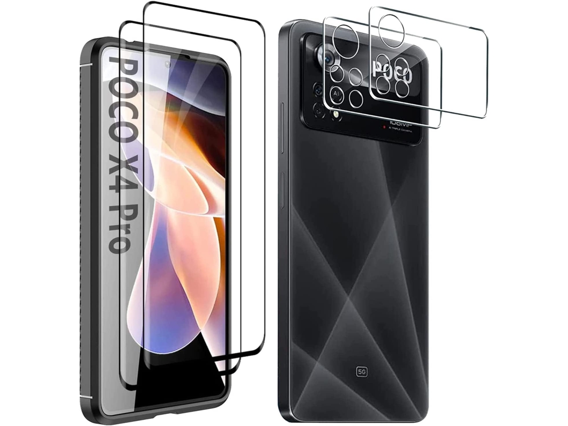 Conjunto de Protectores de Pantalla Temperadoqoue Câmera Traseira Dureza Sem para Xiaomi Poco X4 Pro 5G HONGWE. Vidrio (2un)