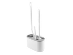 Rebe-conjunto De 4 Escovas De Vaso Sanitário Com Suporte De Parede Sem Furo 3 Escovas Para Banheiro Branco