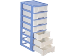 Mueble De Almacenamiento De Plástico Azul De 7 Cajones Para Oficina