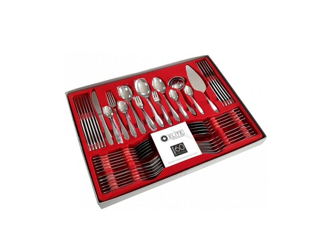 Set De Cubiertos Cubertería 60 Piezas En Acero Inoxidable. ELITE
