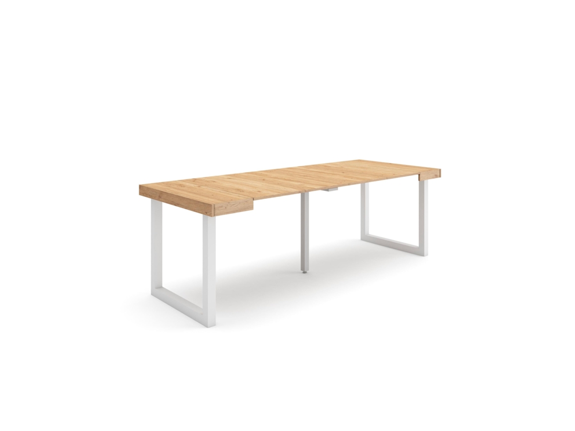 Mesa Consola extensible 220 Para 10 comensales Patas madera maciza Roble
