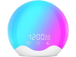 Despertador inteligente con luz de amanecer, temporizador con simulación de amanecer/atardecer, alarmas duales Chronus (blanco)