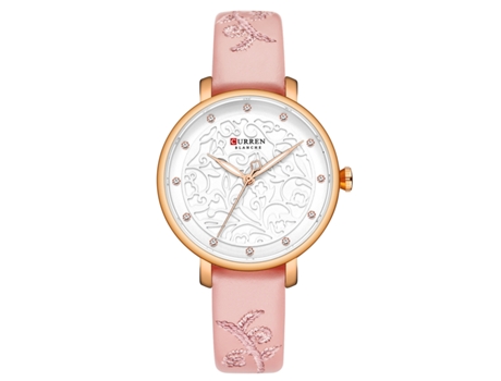 Relojes de Moda para Mujer Correa de Cuero Reloj de Mujer para Mujer Reloj de Piedra de Cuarzo de Ocio-Rosa Blanco Blanco LUUCOZK
