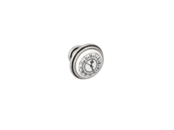 Pomo Para Muebles De Zamac Y Porcelana Diámetro 35mm Color Plata Brillante Lote De 25