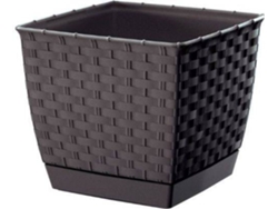 Maceta PROSPERPLAST Ratolla Square (Marrón - 14.5 x 14.5 x 12.6 cm)