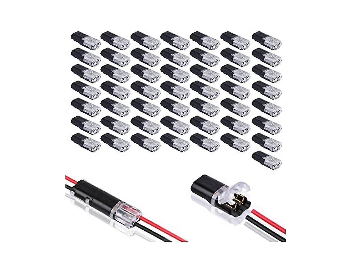 50 Conectores De Doble Cable Con Hebilla De Bloqueo, Conectores Enchufables 2 Pines 2 Vías Universales
