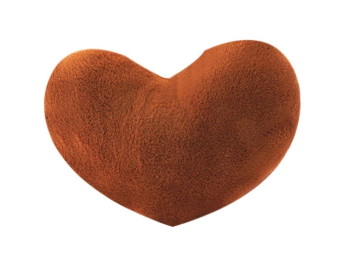 2026-cojín De Peluche Corazón/estrella Juguete Relleno Almohada Decoración Regalo Suave Marrón