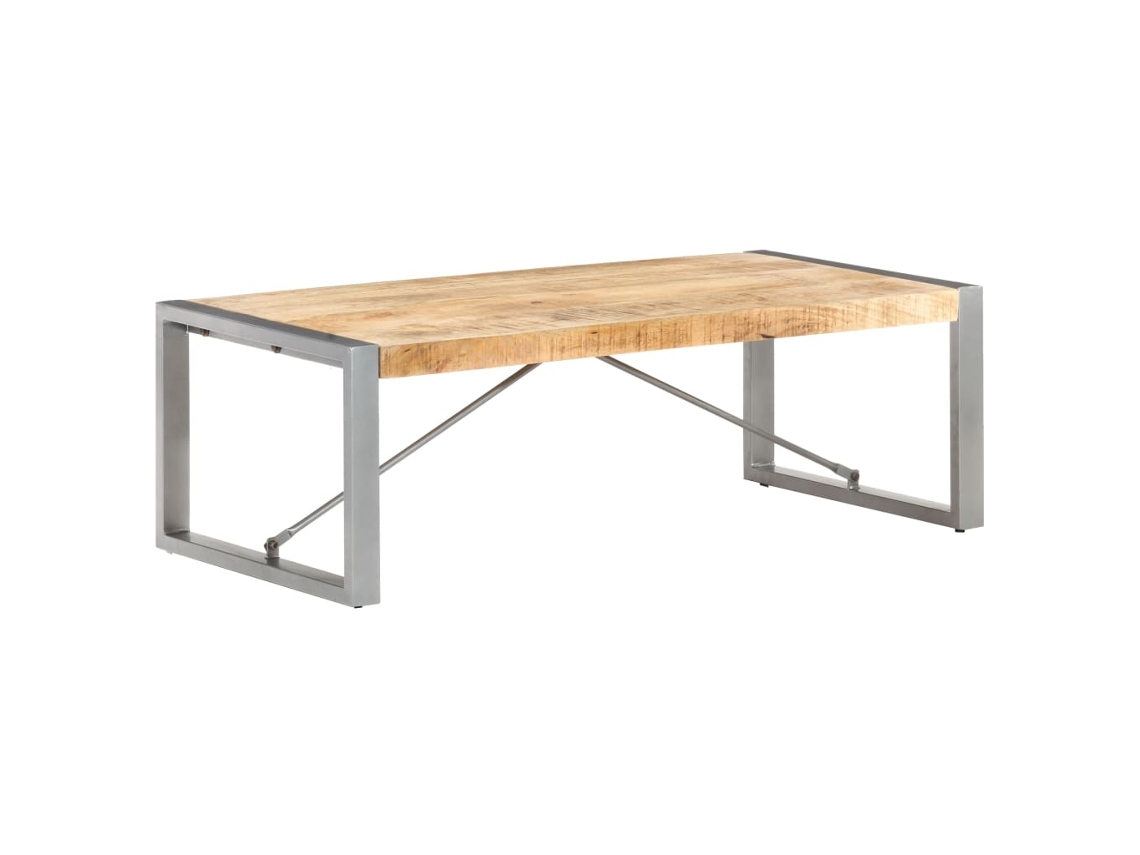 Mesa de Centro Apoyo 120X60X40 Cm Madera de Mango Áspera