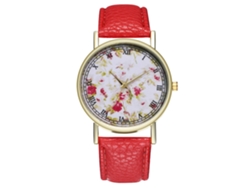Reloj De Pulsera Analógico De Aleación Y Cuero Moda Ocio Regalo (rojo)