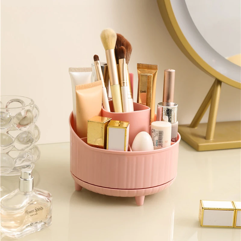 Organizador De Cosméticos/organizador De Artículos De Escritorio Giratorio De 360° (rosa)