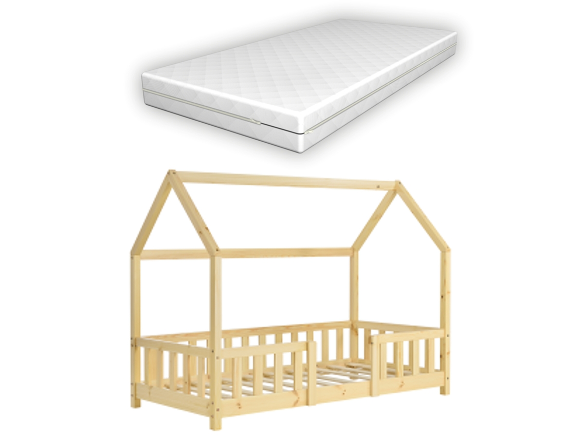 Estructura de Cama Infantil [EN.CASA] (Beige - Madera - 70 x 140 cm)