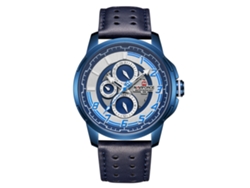 Reloj De Pulsera De Cuarzo Para Hombre Naviforce, Estilo Casual Y Formal, Con Correa De Pu Azul.