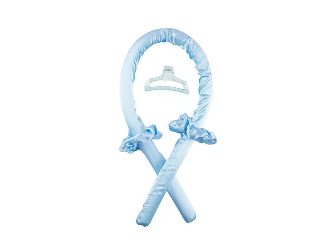 Rizador sin calor, kit de rizador con cinta de seda, herramientas de peinado sin calor (azul)