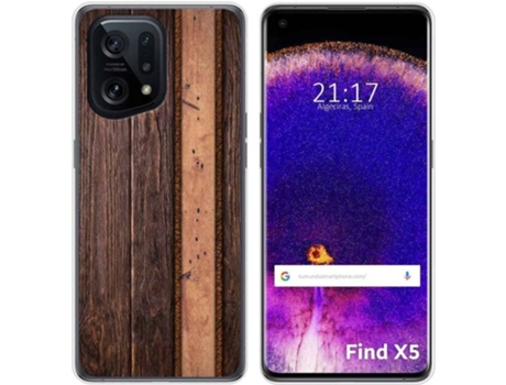Carcasa para Oppo Find X5 5G TUMUNDOSMARTPHONE Dibujos Madera 05 Multicolor