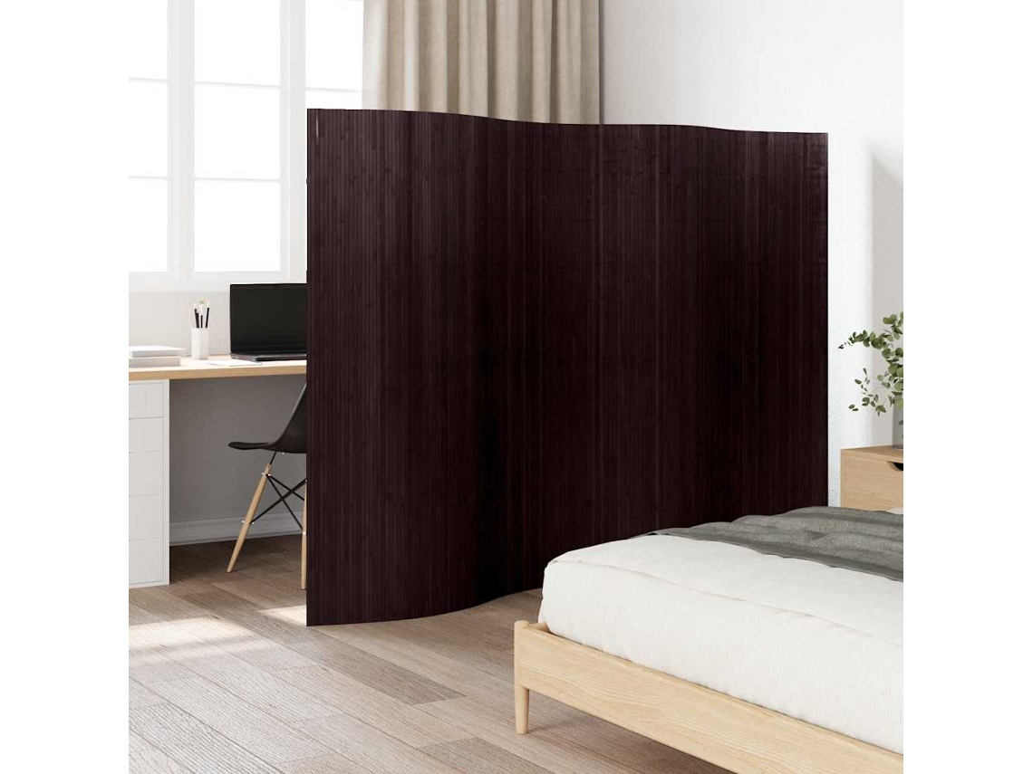 Biombo Divisor Bambú Marrón Oscuro 250x165 Cm