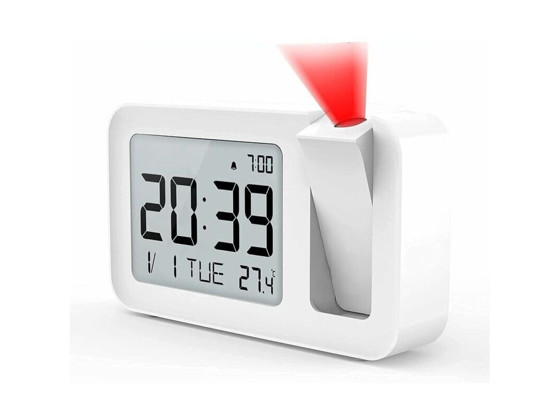 Reloj Despertador Digital Con Proyector Y Termómetro Incorporado – Proyección De 18 Pulgadas