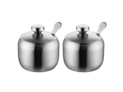 Azucarero de acero inoxidable, juego con tapa y cuchara, ideal para cocina NEVEANCE